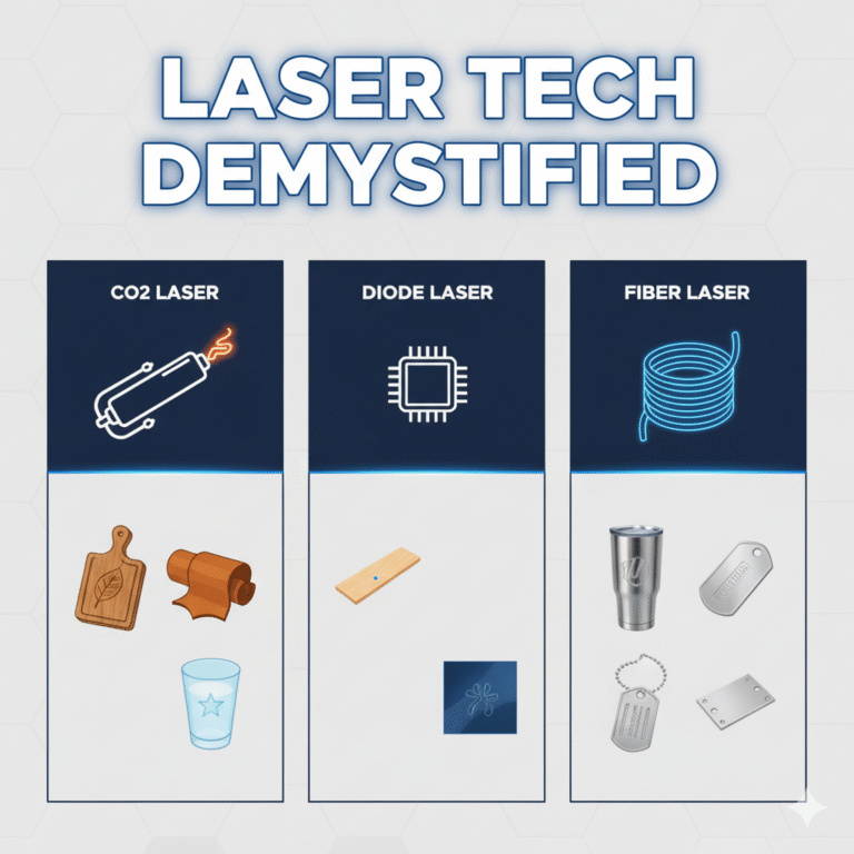 Behind the Beam: Understanding the 3 Types of Lasers That Bring Your Engraving to Life